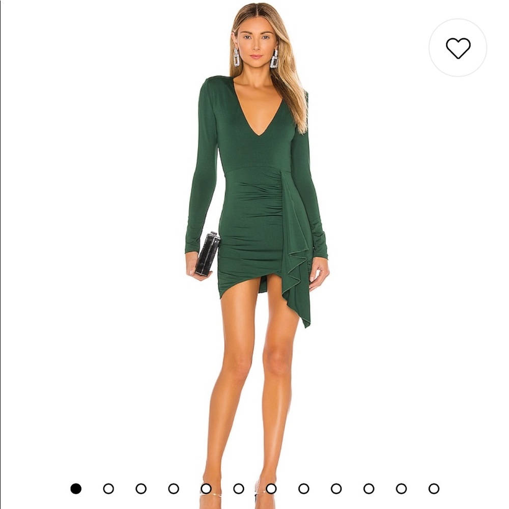 NWOT - Superdown Martyna Deep V Dress in Emerald